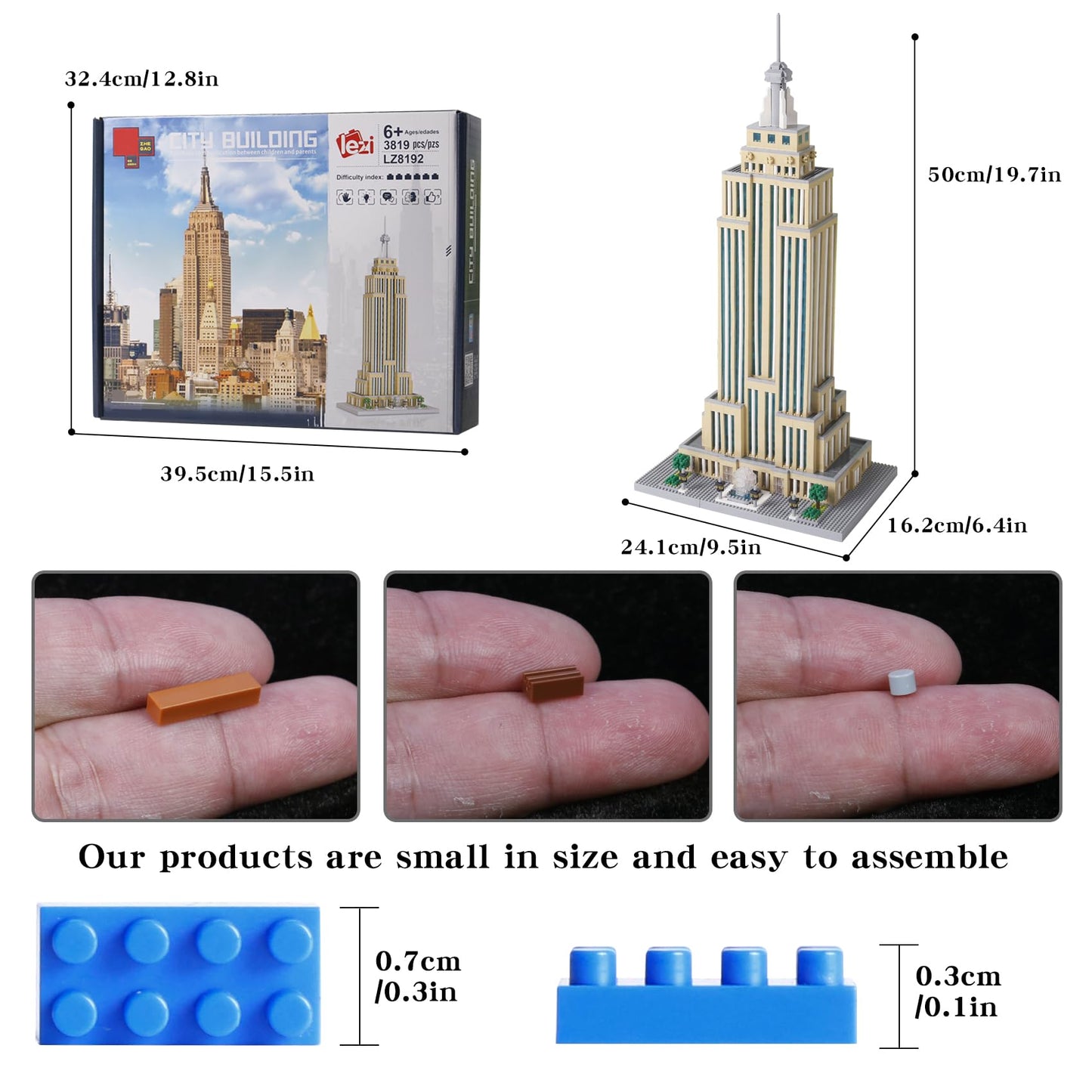 STMIGAIBLOCKS 3819PCS New York Empire State Micro Mini Building Blocks Set | Commemorative Architectural Model