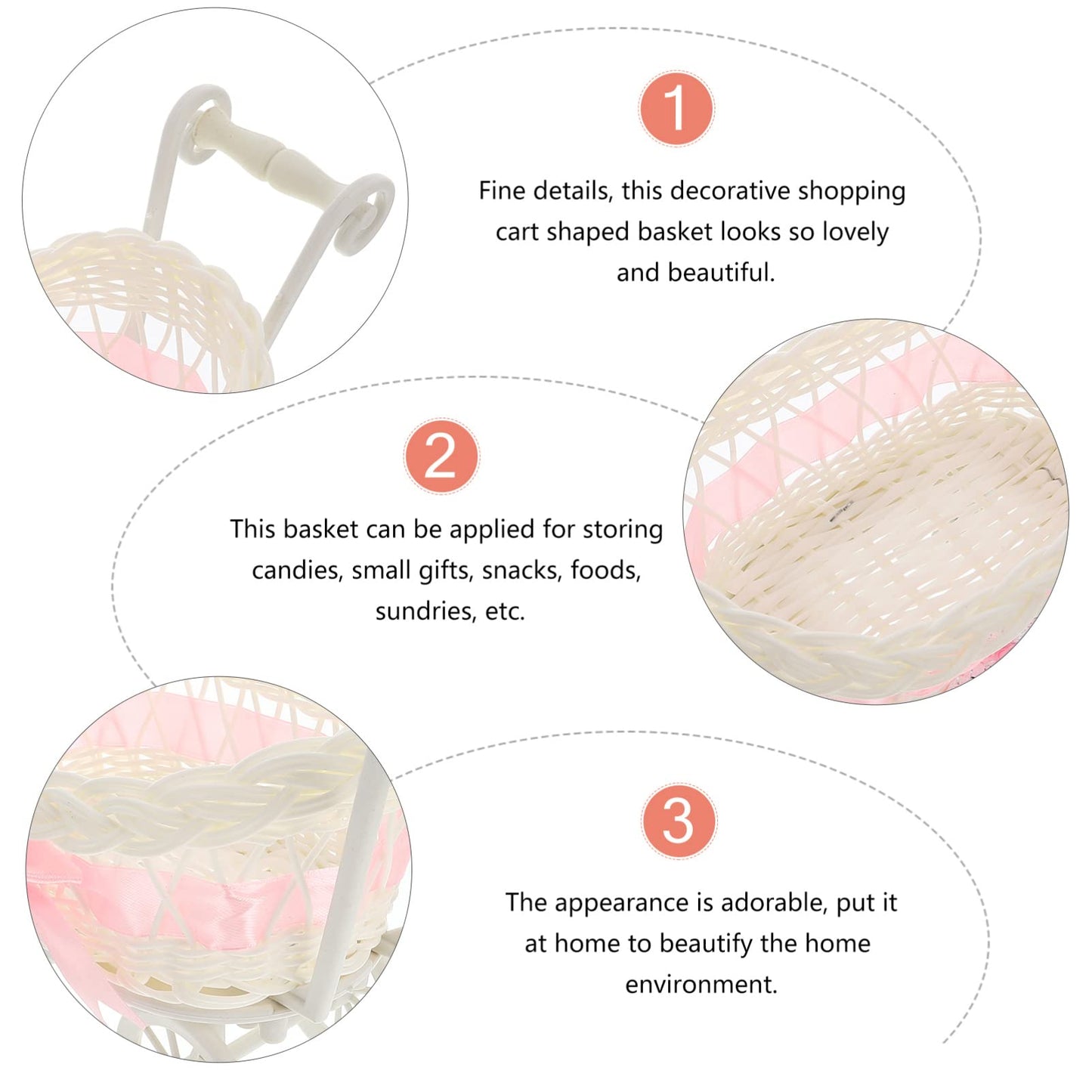 STOBOK Wicker Baby Carriage Basket – Mini Candy Holder & Centerpiece (9.4 x 6.7 x 5.5 in)