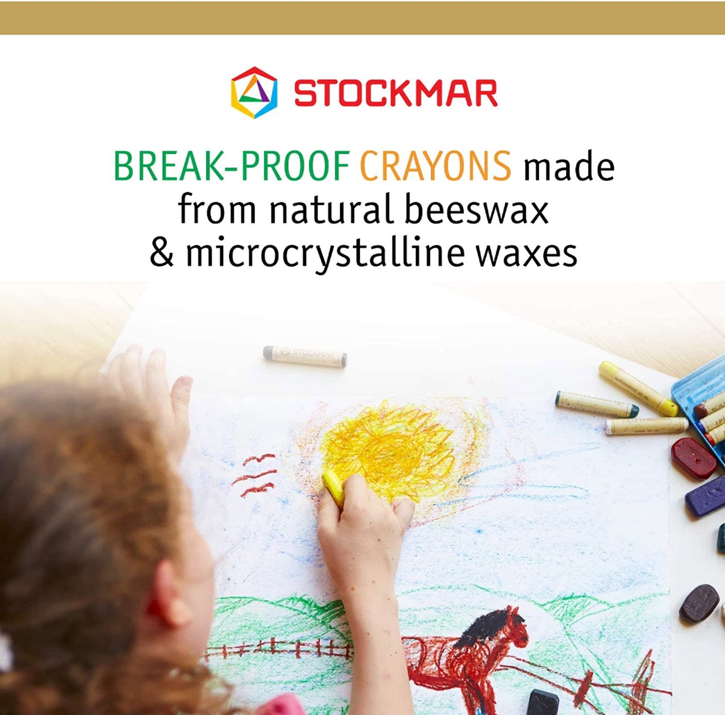 Stockmar Beeswax Block Crayons – 8-Color Set in Tin, Non-Toxic, Handmade in Germany