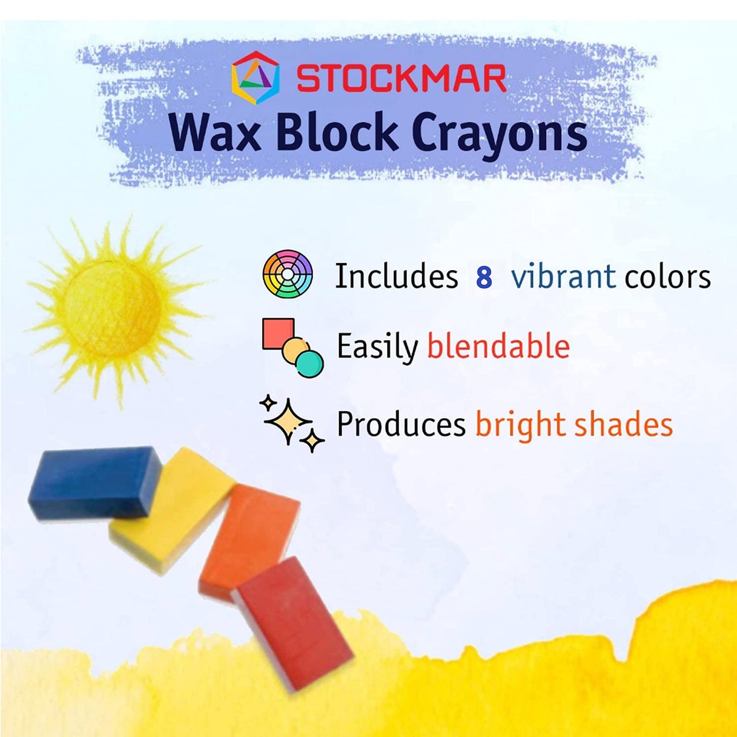 Stockmar Beeswax Block Crayons – 8-Color Set in Tin, Non-Toxic, Handmade in Germany