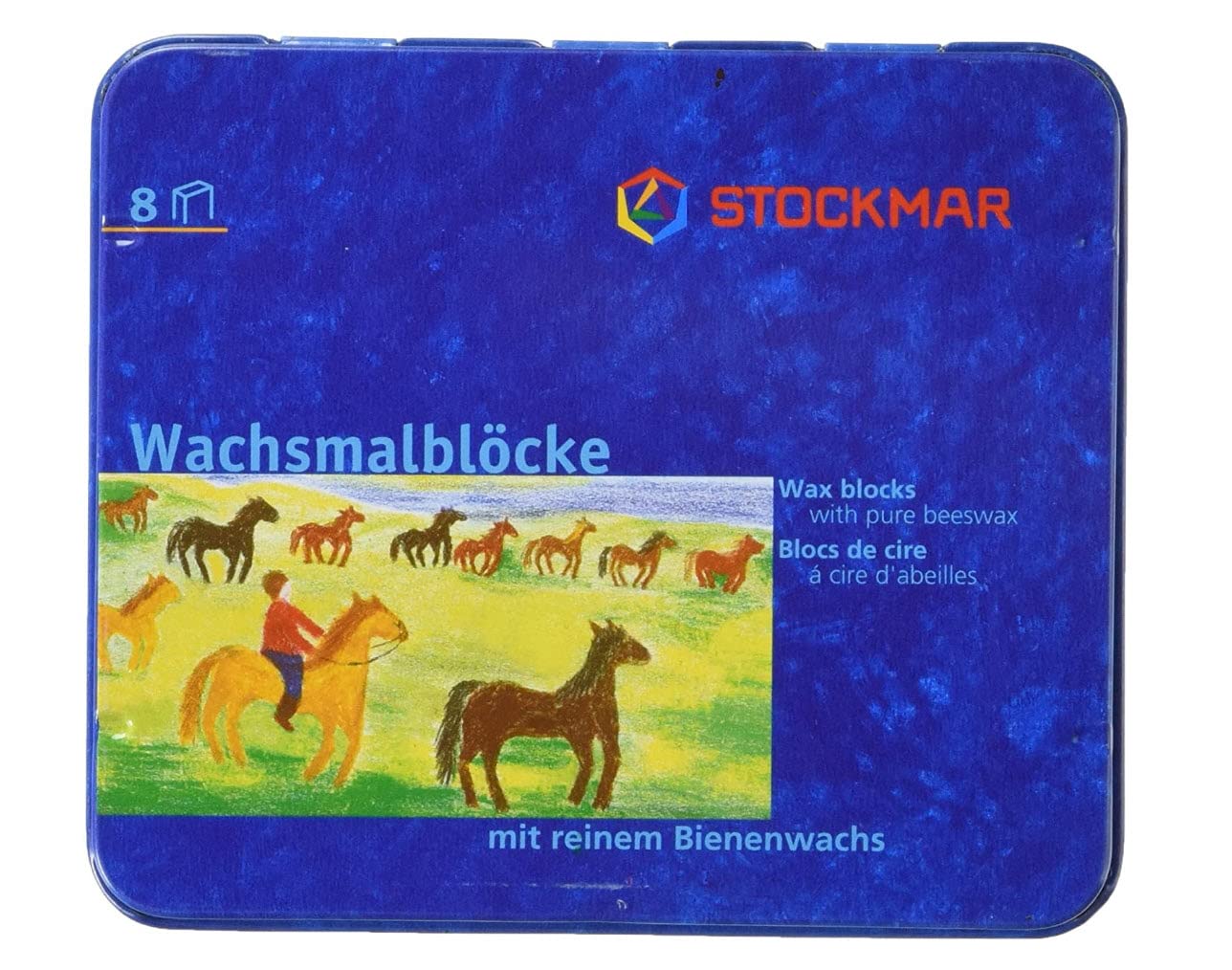 Stockmar Beeswax Block Crayons – 8-Color Set in Tin, Non-Toxic, Handmade in Germany