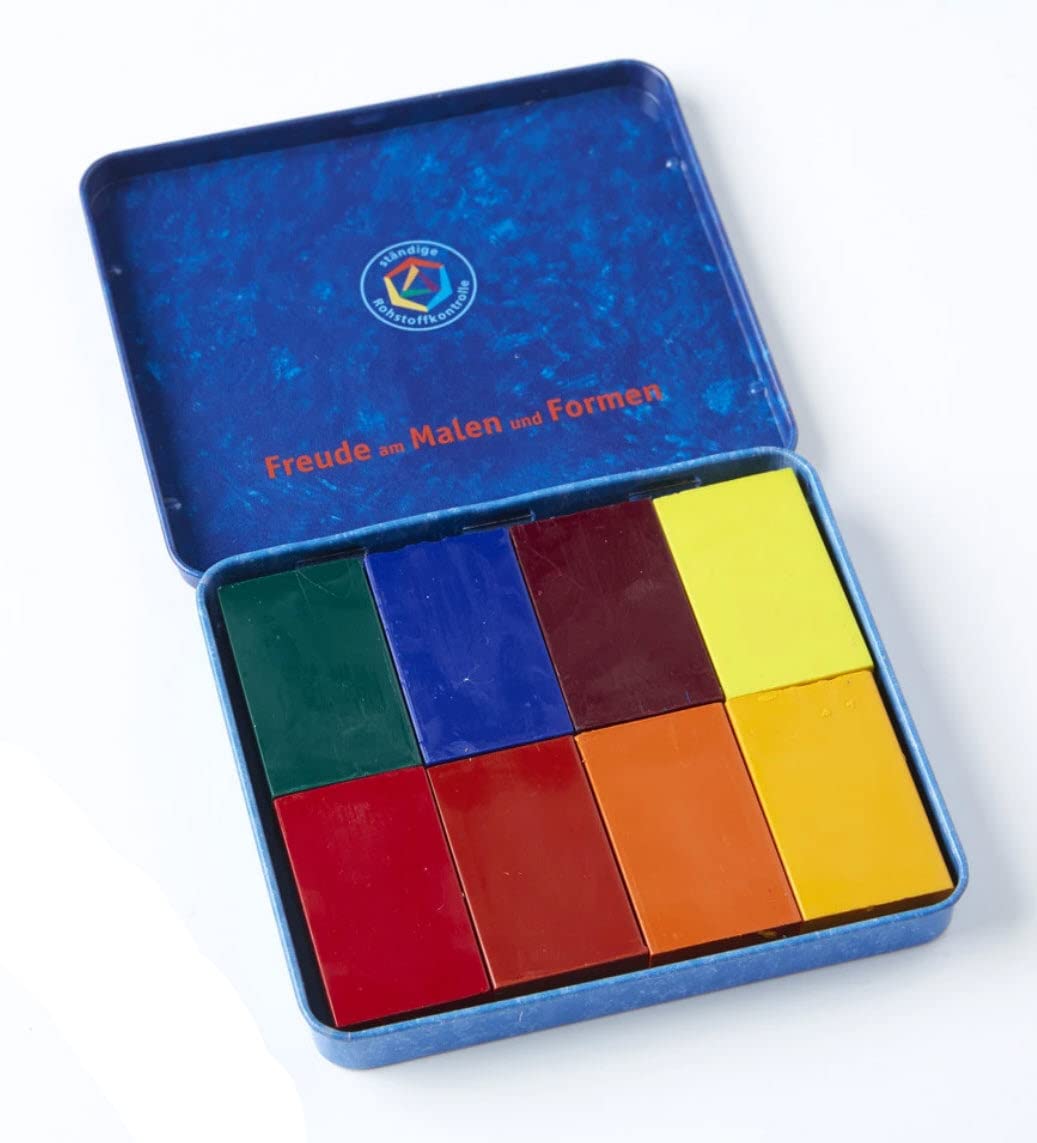 Stockmar Beeswax Block Crayons – 8-Color Set in Tin, Non-Toxic, Handmade in Germany