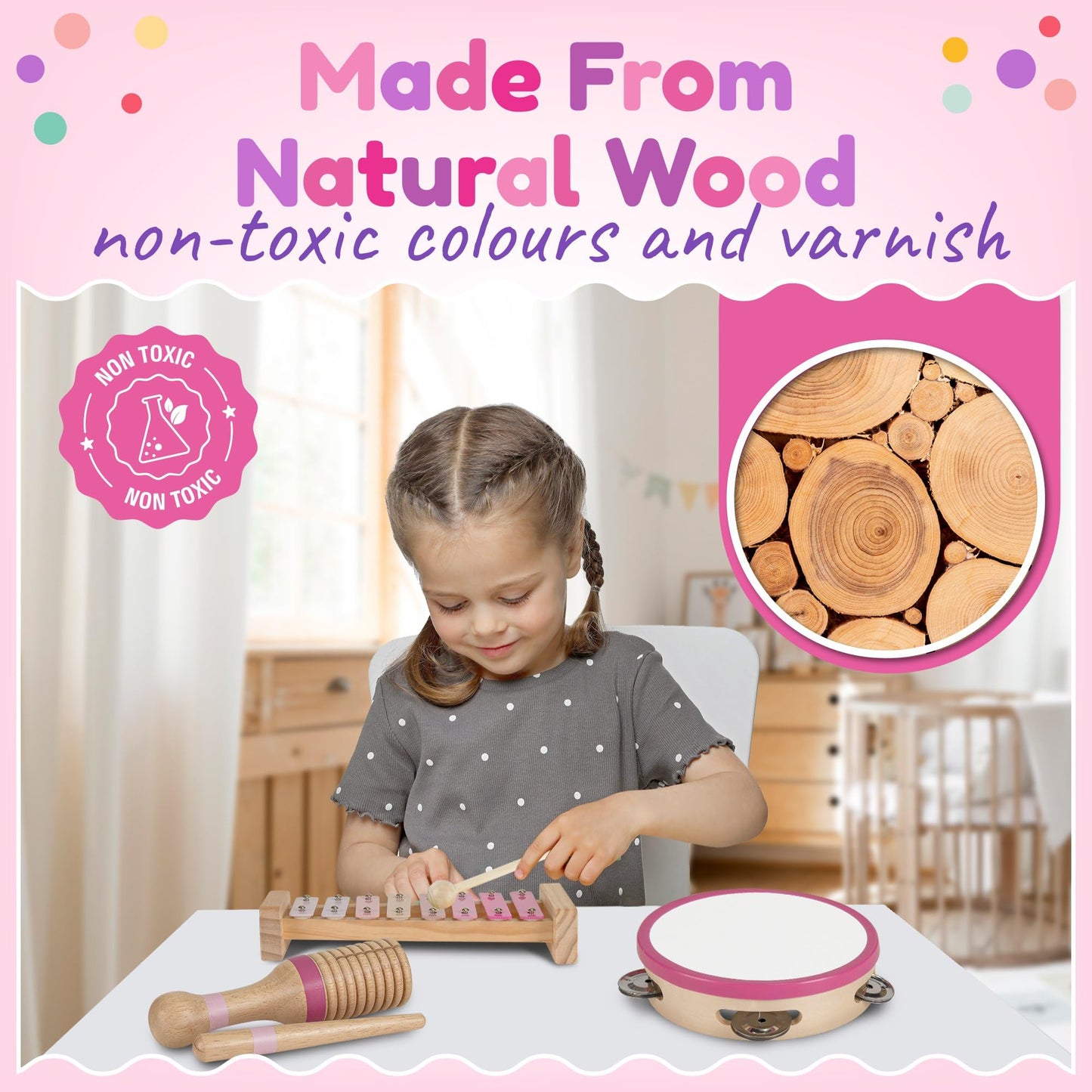 Stoie's Wooden Toddler Musical Instruments — Eco Friendly Montessori Toy