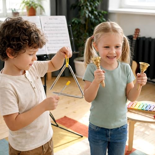 Stoie's Wooden Toddler Musical Instruments Set – Drum, Flute, Bells & More | Eco Friendly Montessori Toy