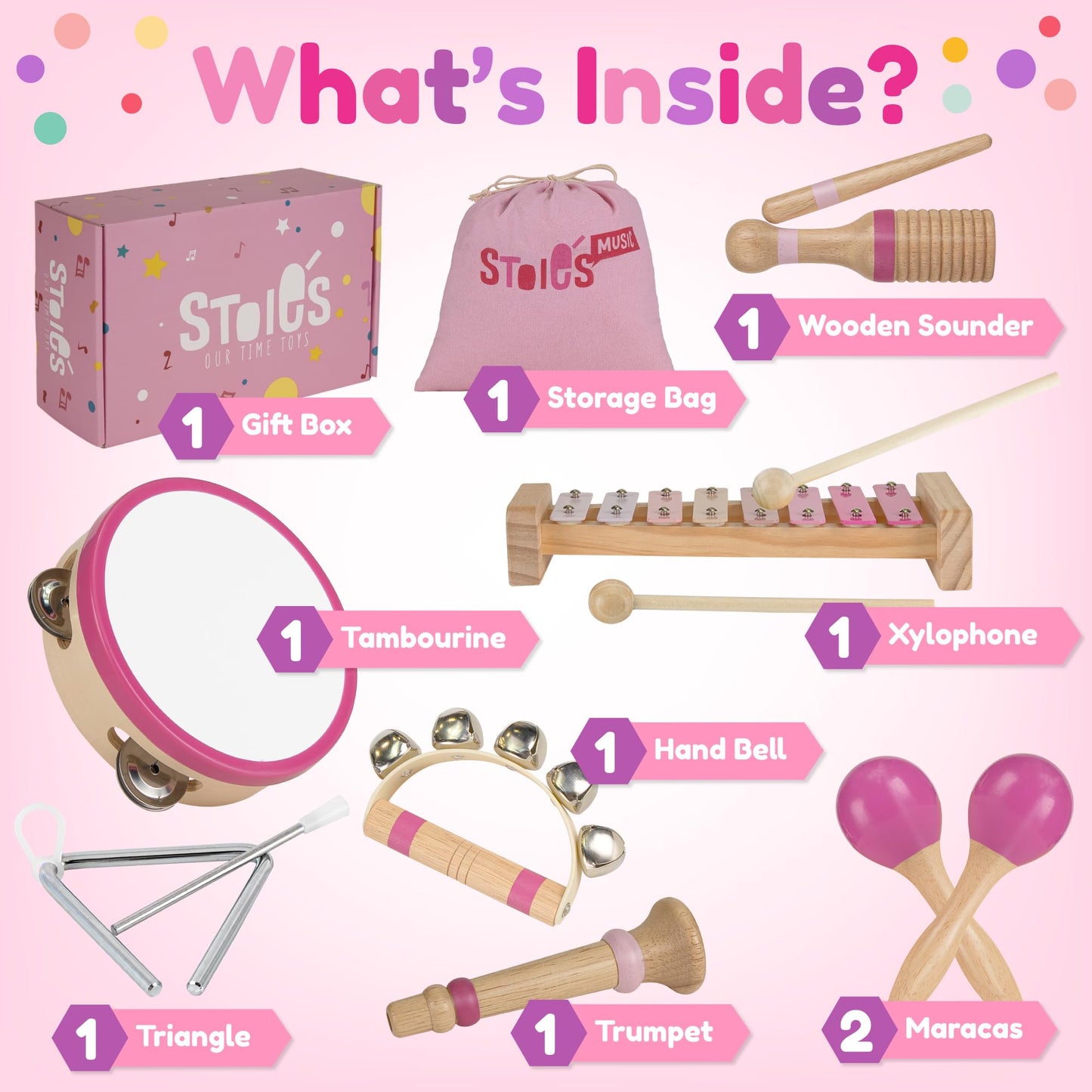 Stoie's Wooden Toddler Musical Instruments — Eco Friendly Montessori Toy