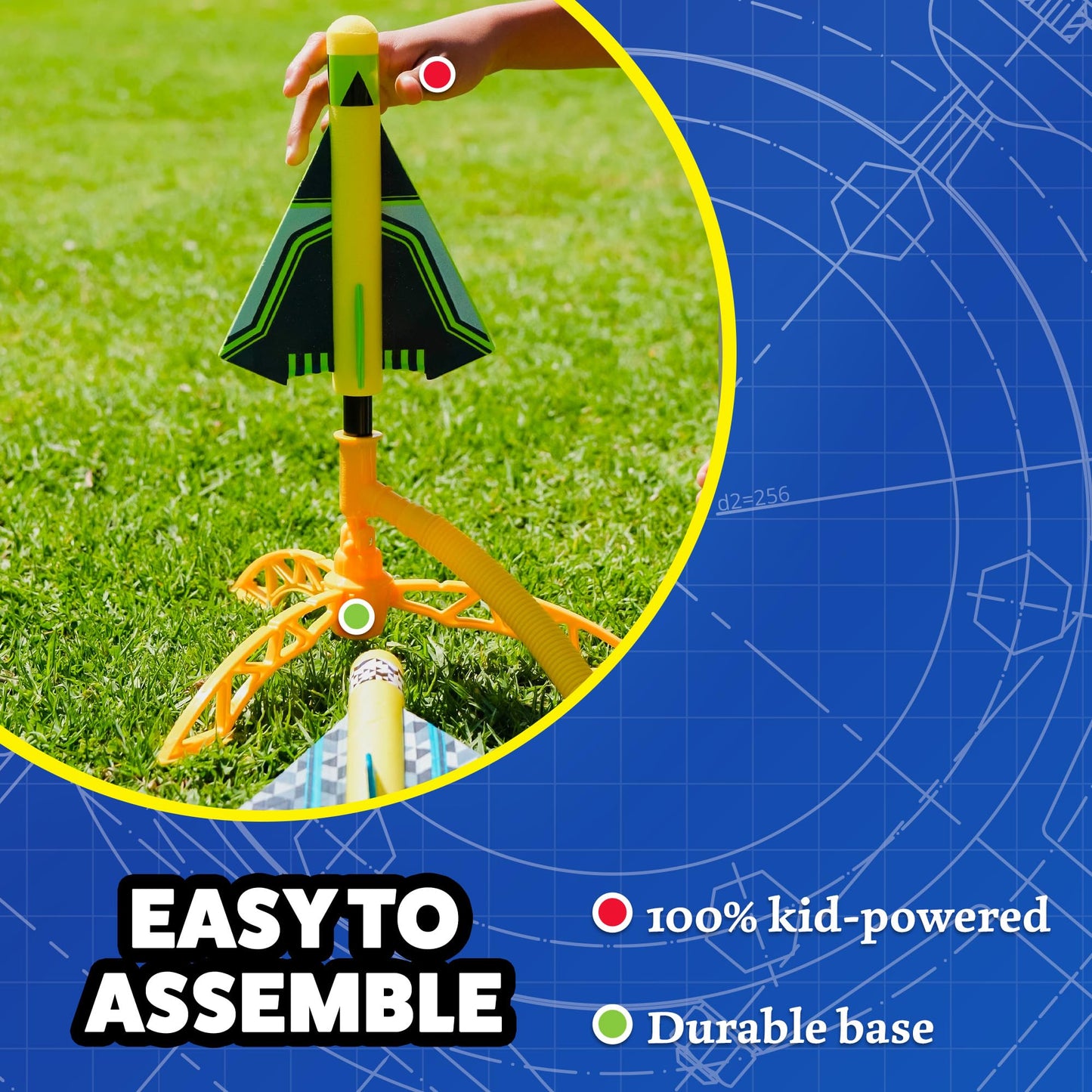 Stomp Rocket Stunt Plane Launcher – 3 Foam Planes That Fly Over 100 Feet