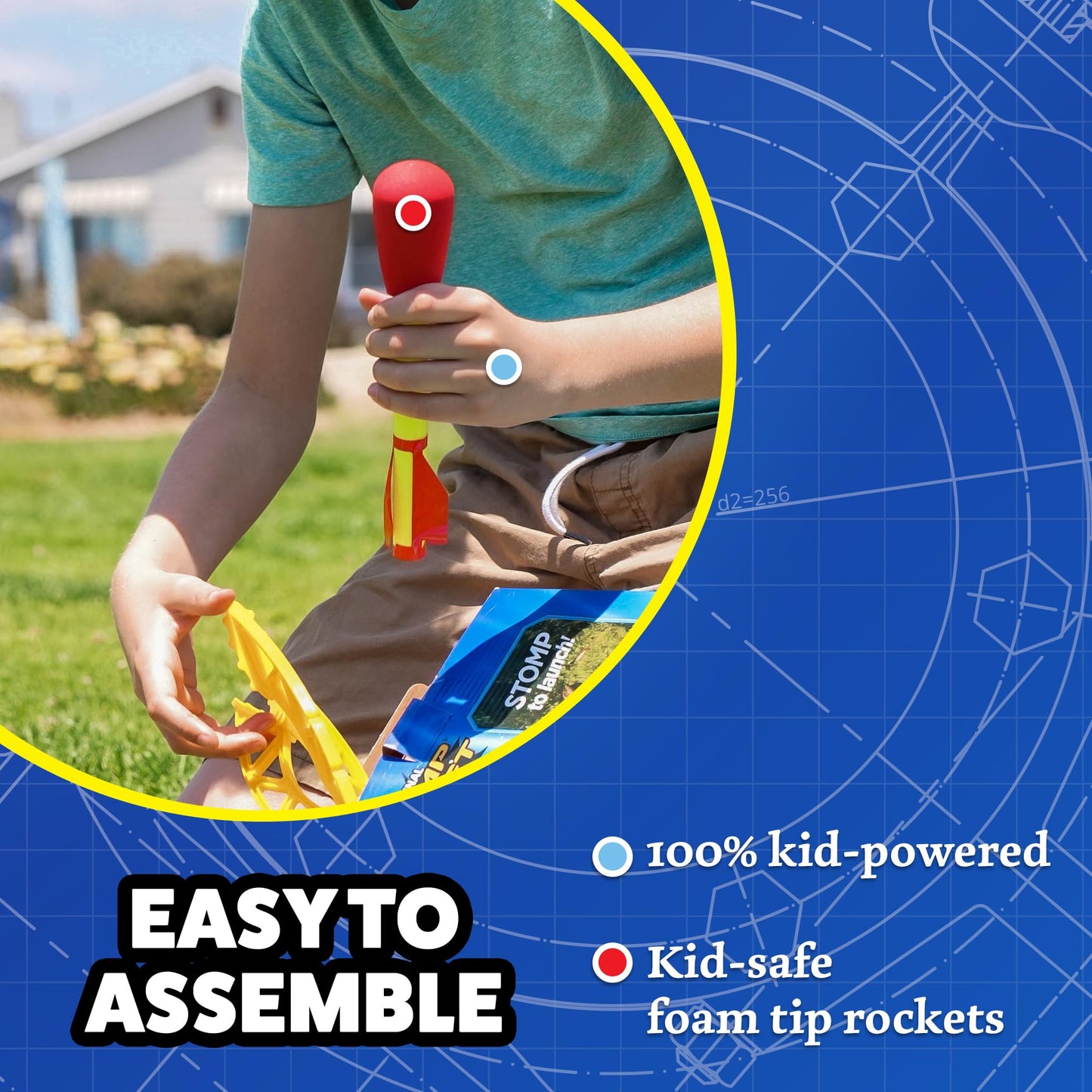 Stomp Rocket Ultra Refills – 6 Foam-Tipped Rockets for Backyard Fun