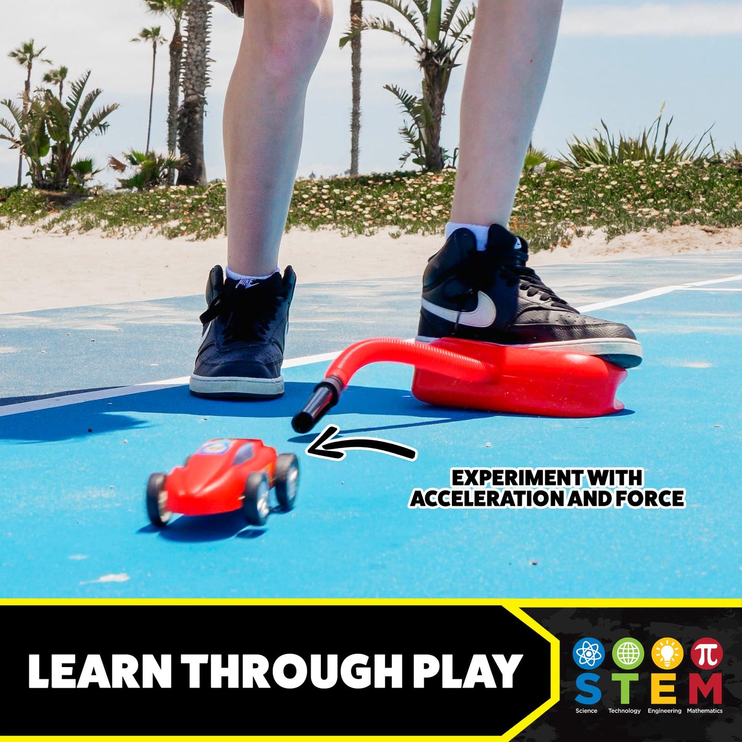 St stomp Rocket Stomp Racers Mega Pack – 4 Car Air Powered Dueling Race Set