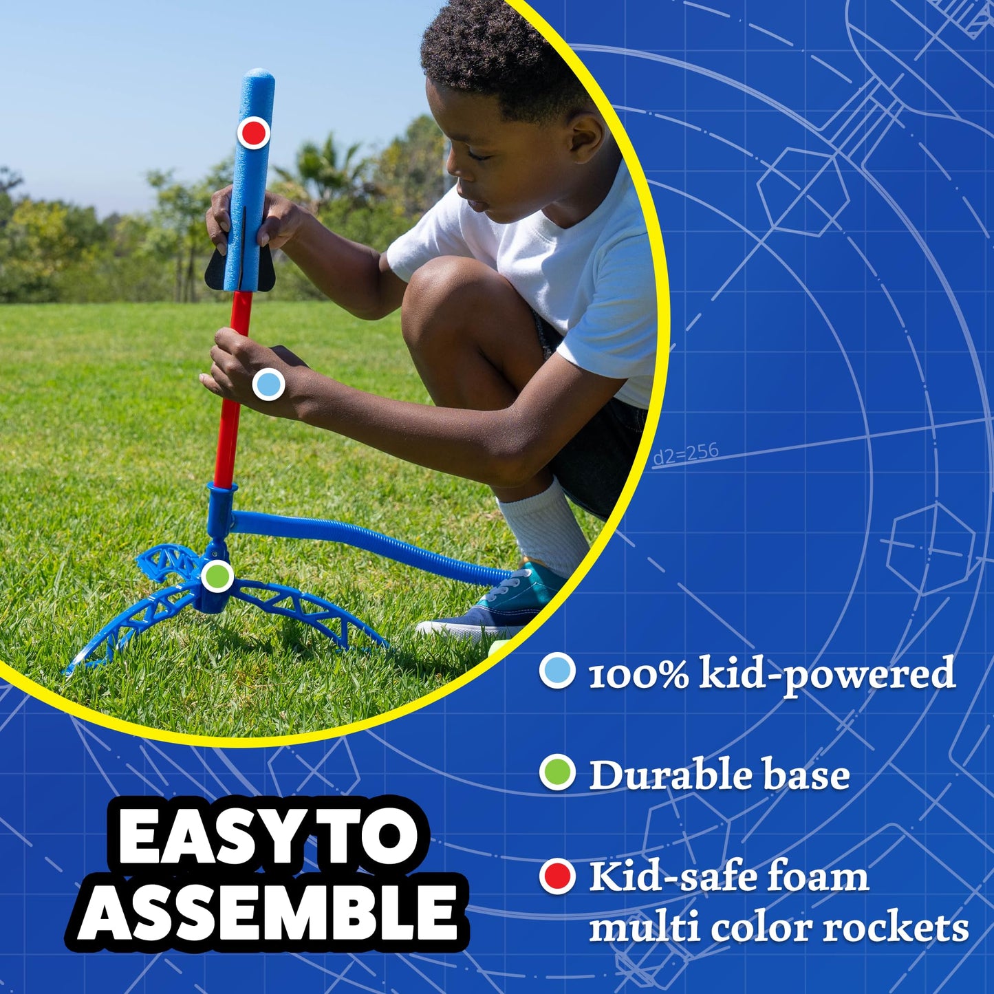 Stomp Rocket Jr Rocket Refills – 8 Multicolor Foam Rockets for Kids
