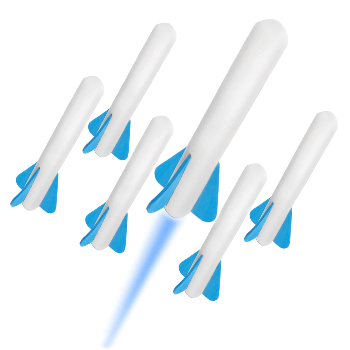 Stomp Rocket Jr Glow Refills – 6 Replacement Glow Rockets for Soft Foam Launcher