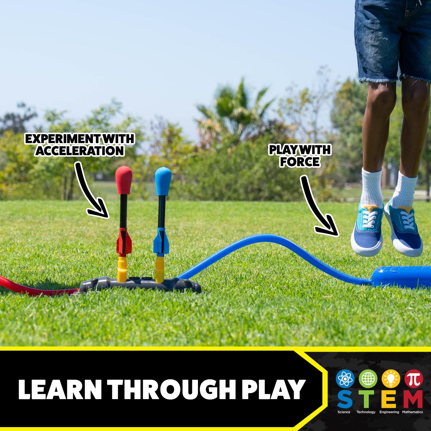 Stomp Rocket Original Dueling Rocket Launcher – 8 Rockets, Backyard Fun