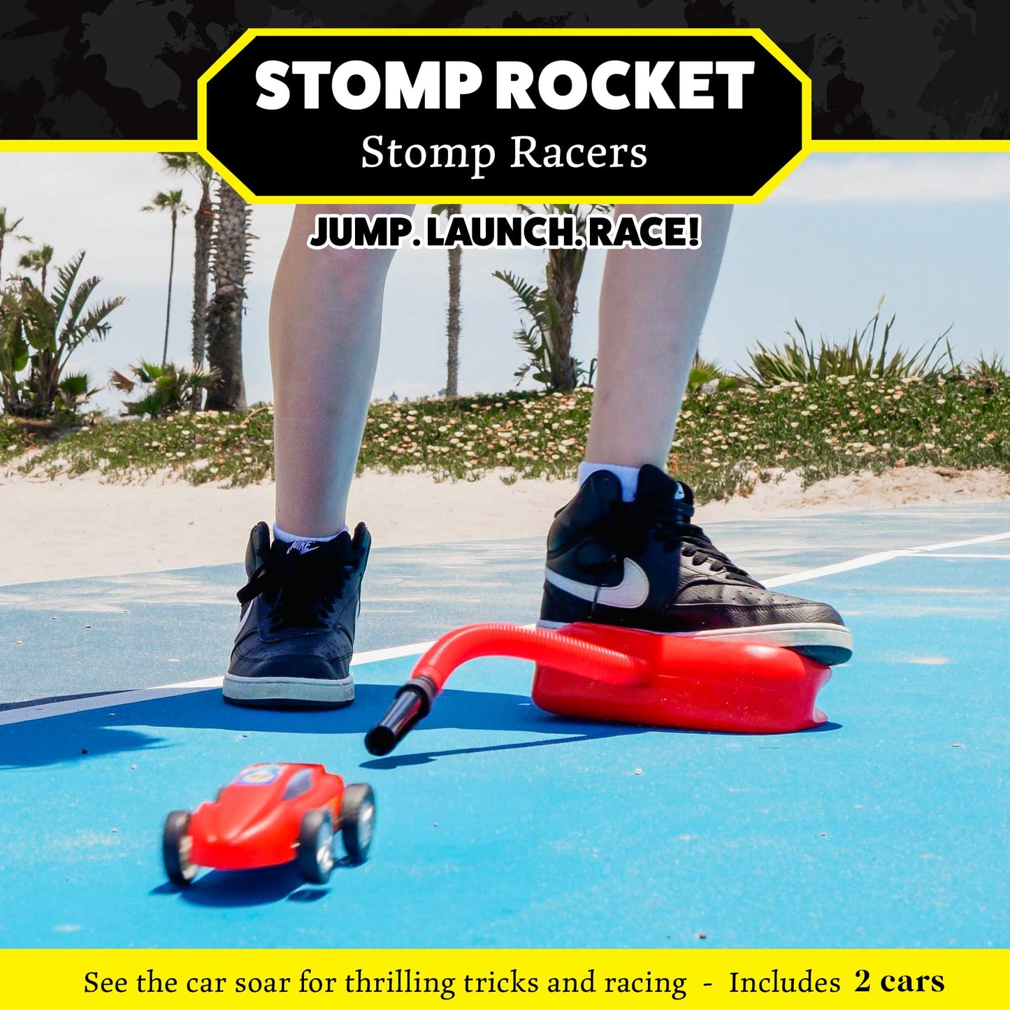 Stomp Rocket Dueling Stomp Racers – 2 Car Air-Powered Race Pack