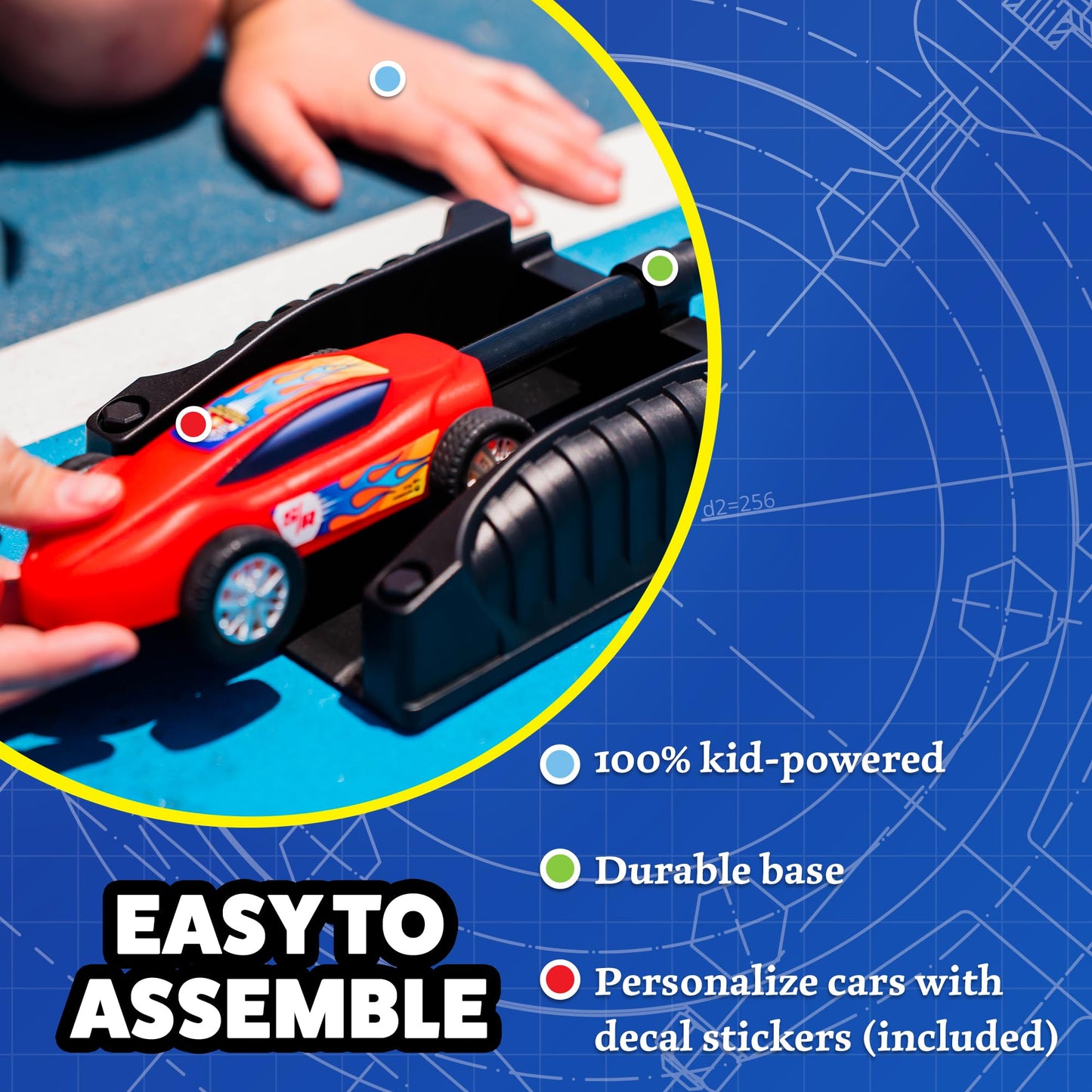 Stomp Rocket Dueling Stomp Racers – 2 Car Air-Powered Race Pack
