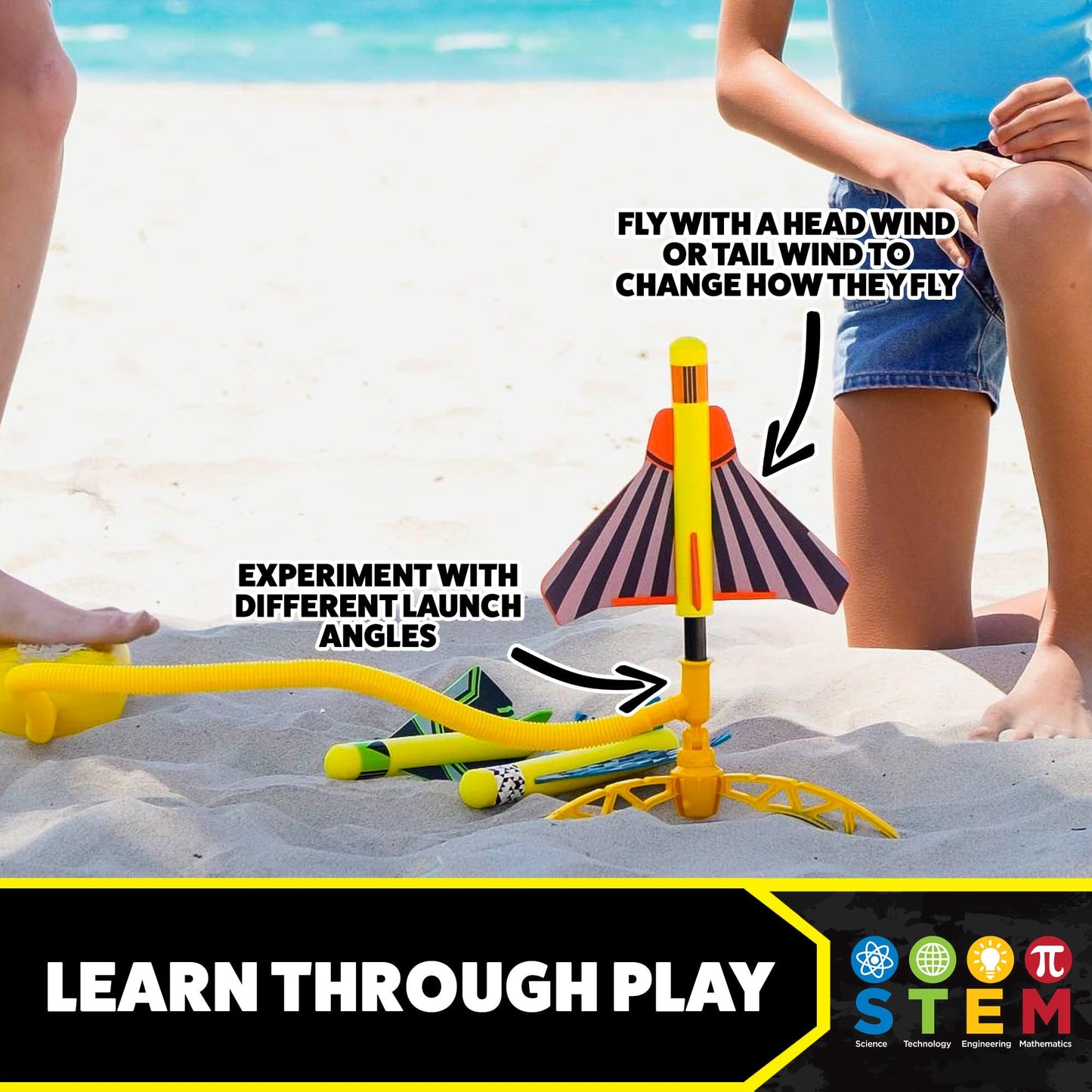 Stomp Rocket Stunt Plane Launcher – 3 Foam Planes That Fly Over 100 Feet