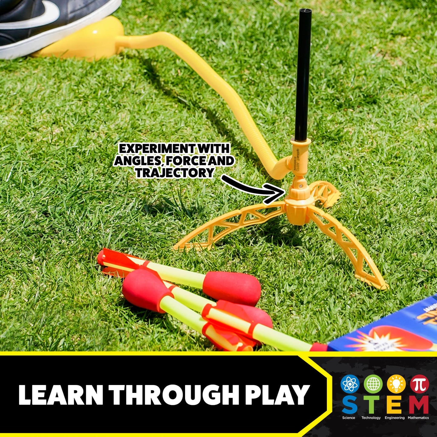 Stomp Rocket Ultra Launcher – 6 Rockets, 200 ft Outdoor Fun for Kids