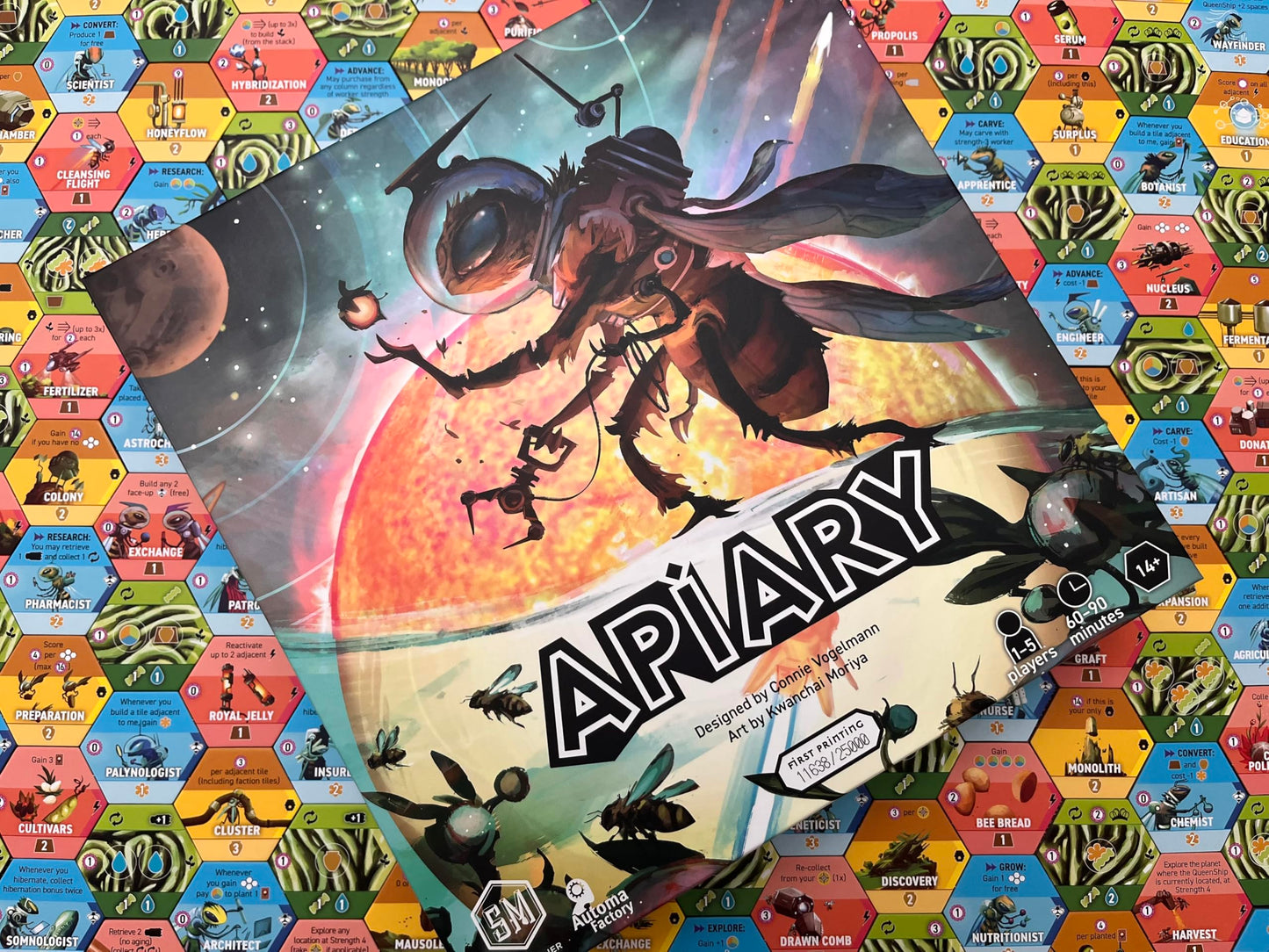 Stonemaier Games Apiary (Base Game) – Space Bees Strategy Board Game | Build Your Hive, Explore Space | 1-5 Players | 60–90 Minutes