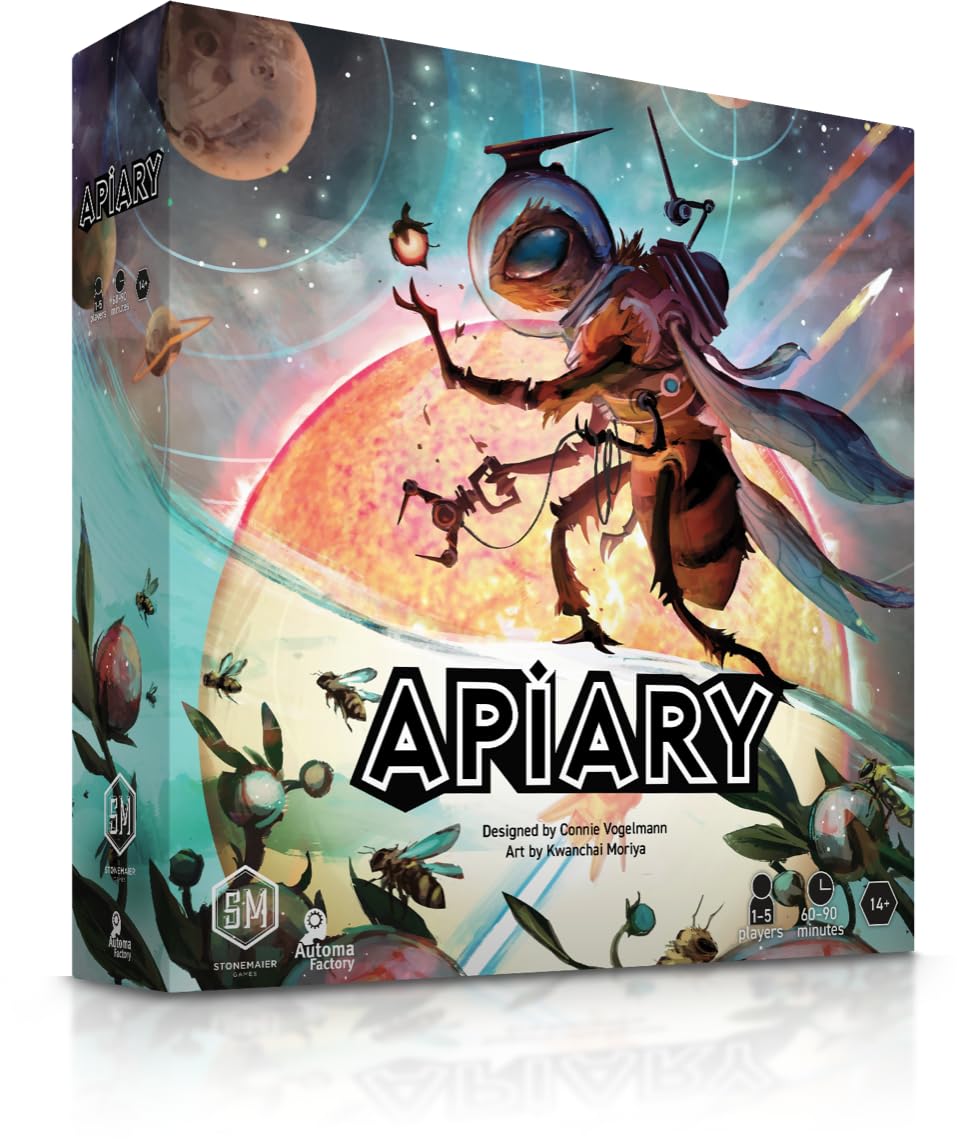 Stonemaier Games Apiary (Base Game) – Space Bees Strategy Board Game | Build Your Hive, Explore Space | 1-5 Players | 60–90 Minutes