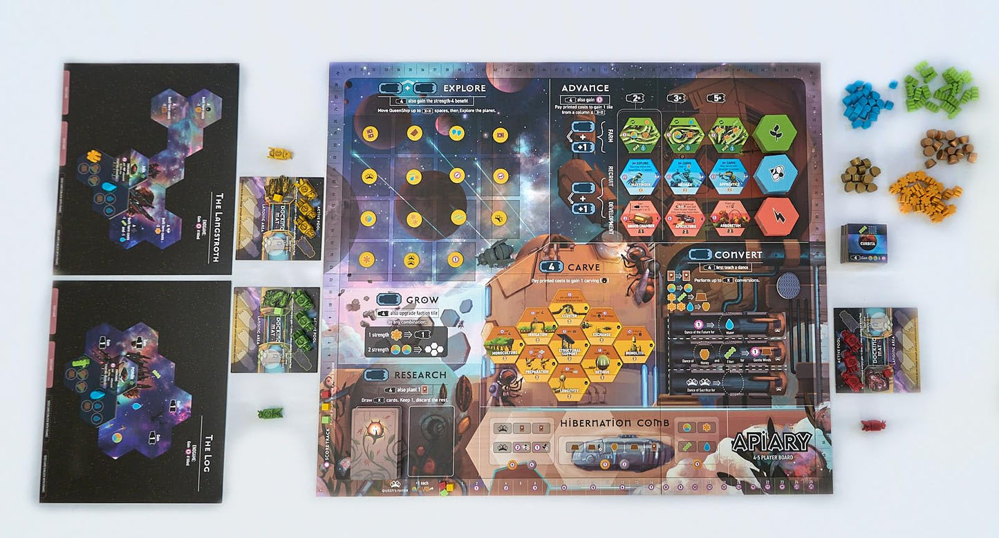 Stonemaier Games Apiary (Base Game) – Space Bees Strategy Board Game | Build Your Hive, Explore Space | 1-5 Players | 60–90 Minutes