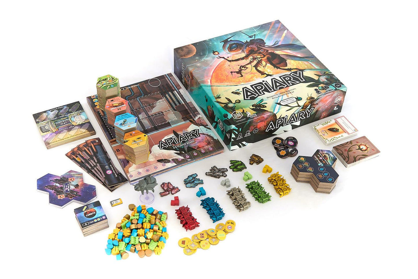 Stonemaier Games Apiary (Base Game) – Space Bees Strategy Board Game | Build Your Hive, Explore Space | 1-5 Players | 60–90 Minutes
