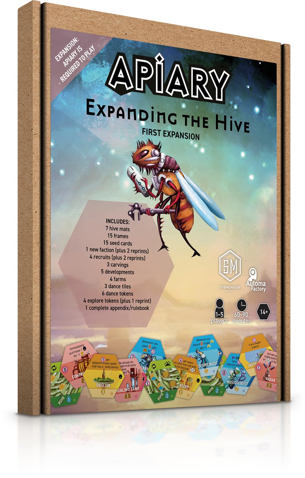 Stonemaier Games: Apiary Expansion – Expanding The Hive with New Frames, Hex Tiles & More | 1-5 Players, 60-90 Mins, Ages 14+