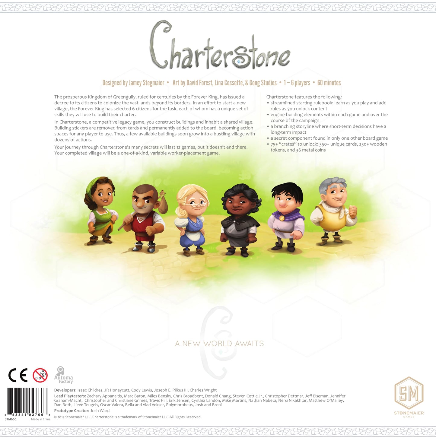 Charterstone by Stonemaier Games — Competitive Legacy Village-Building Board Game (1-6, 75 min)