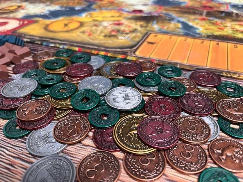 Stonemaier Games Metal Coins (Scythe & Expeditions) – 80 Zinc Alloy Denomination Coins