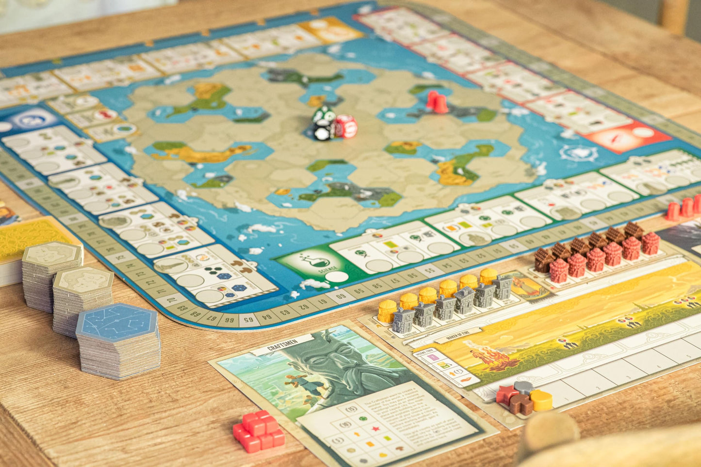 Stonemaier Games: Tapestry (Base Game) by Jamey Stegmaier | Civilization Building Strategy Board Game for 1–5 Players | 90–120 Minutes