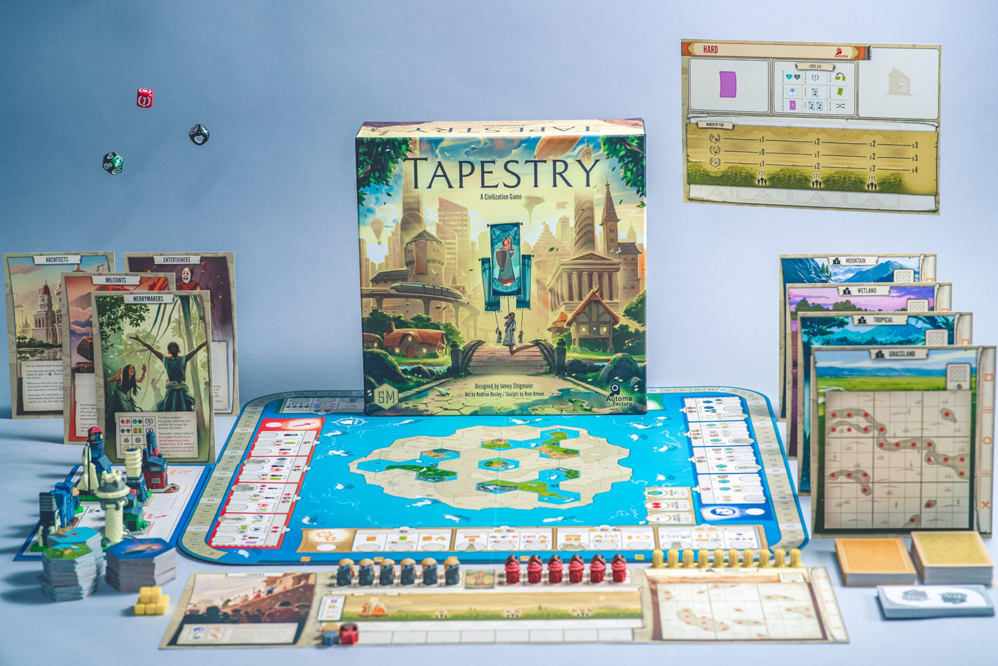 Stonemaier Games: Tapestry (Base Game) by Jamey Stegmaier | Civilization Building Strategy Board Game for 1–5 Players | 90–120 Minutes