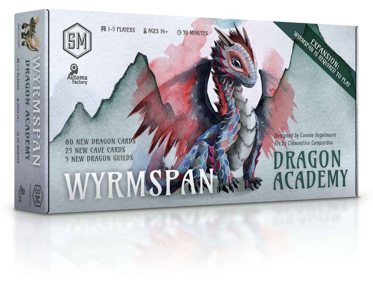Stonemaier Games: Wyrmspan Expansion – Dragon Academy | New Fledgling Dragons & Training Abilities | 1-5 Players