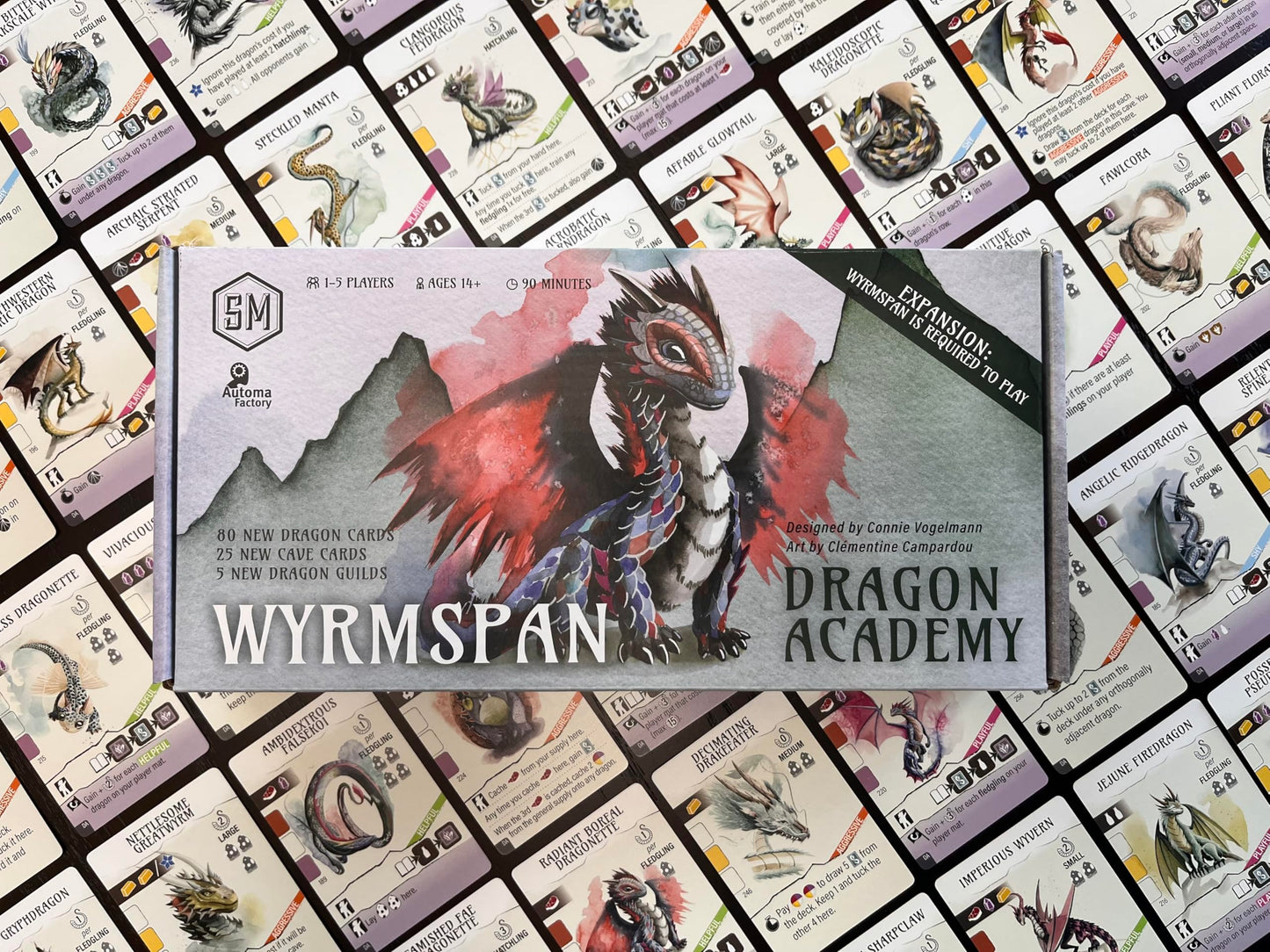 Stonemaier Games: Wyrmspan Expansion – Dragon Academy | New Fledgling Dragons & Training Abilities | 1-5 Players