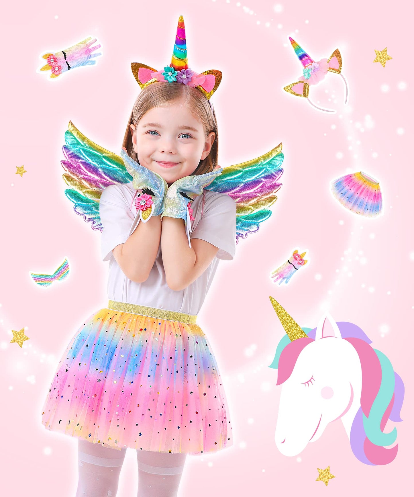 STOPKLAS Little Girls Dress Up Set - Fairy & Mermaid Princess Costumes