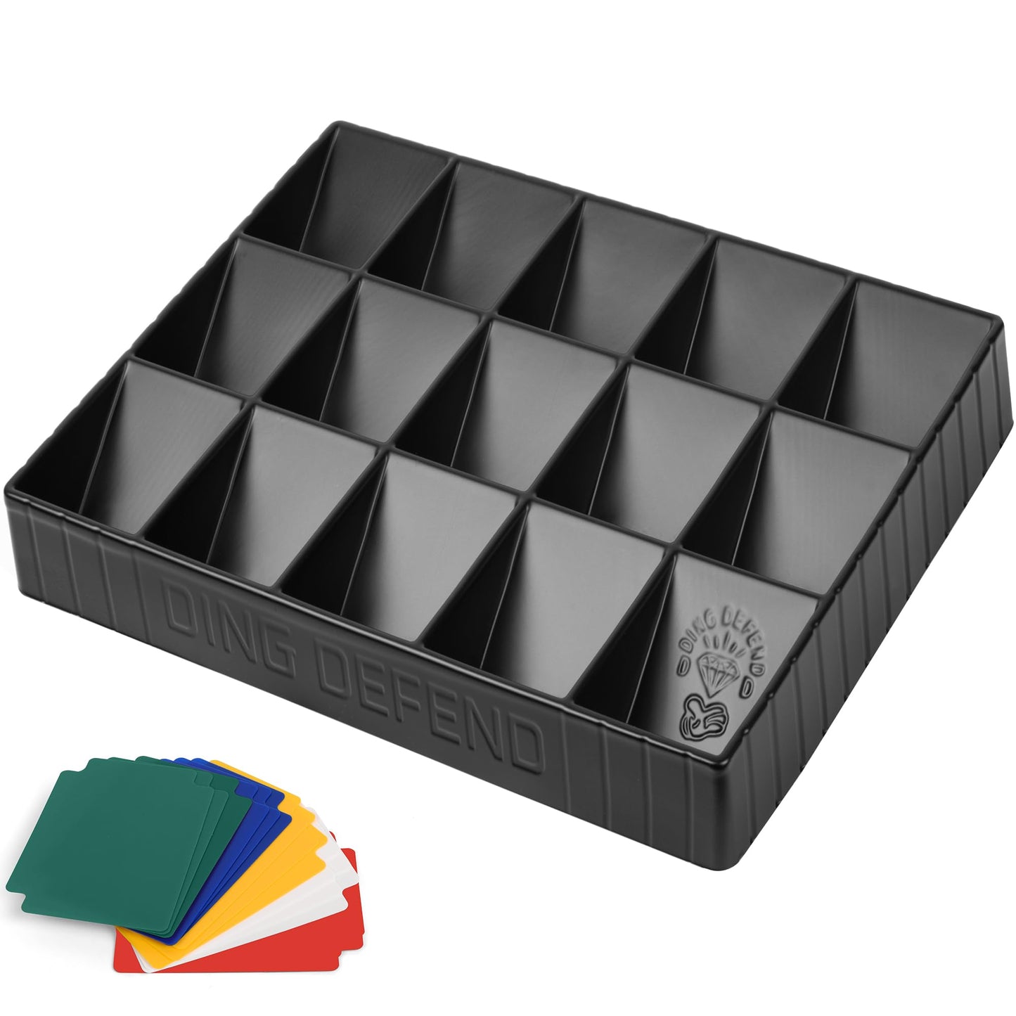 Storage Standard Card Sorting Tray – 15-Compartment Stackable Organizer with Dividers