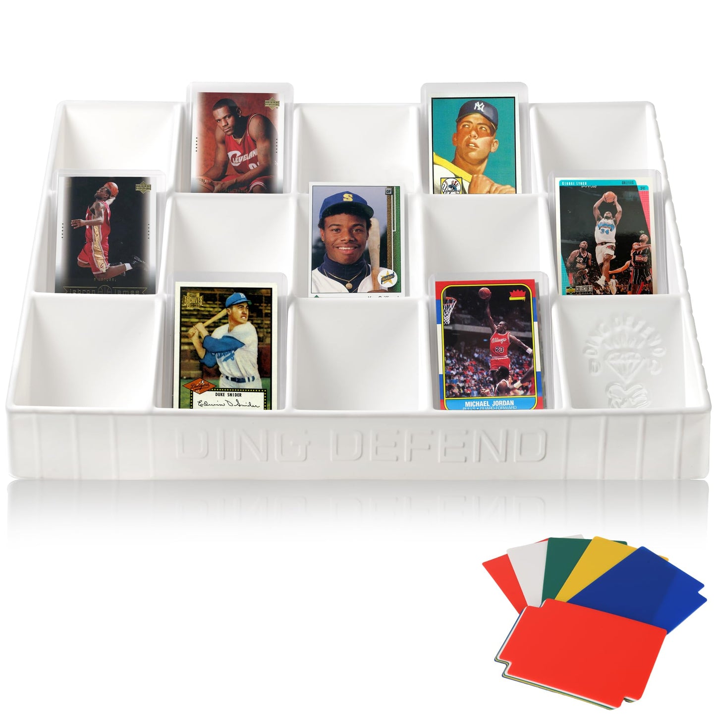Storage Standard Card Sorting Tray – 15-Compartment Stackable Organizer (White)