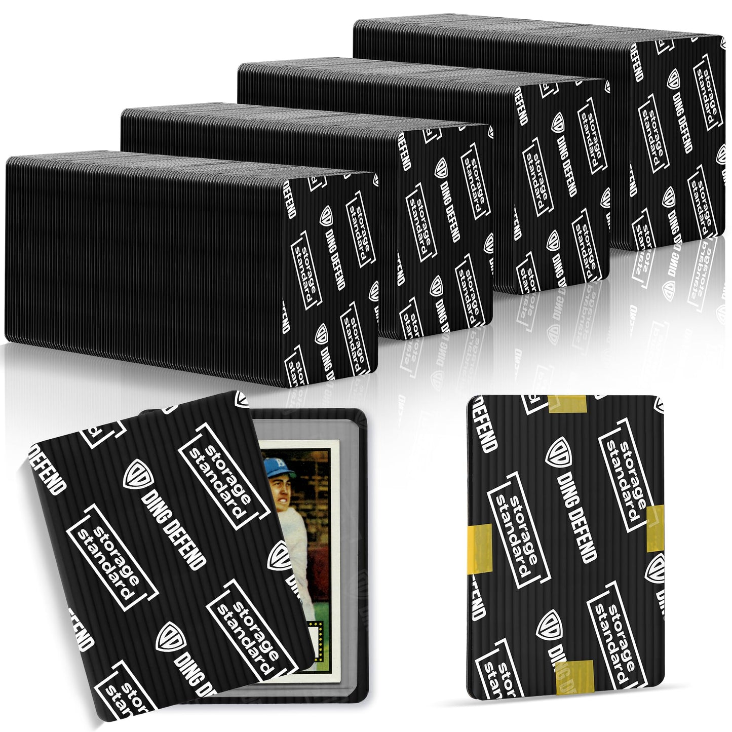 Ding Defend 510-Pack Card Protector — 3.5 x 4.5 in, Black | Storage Standard