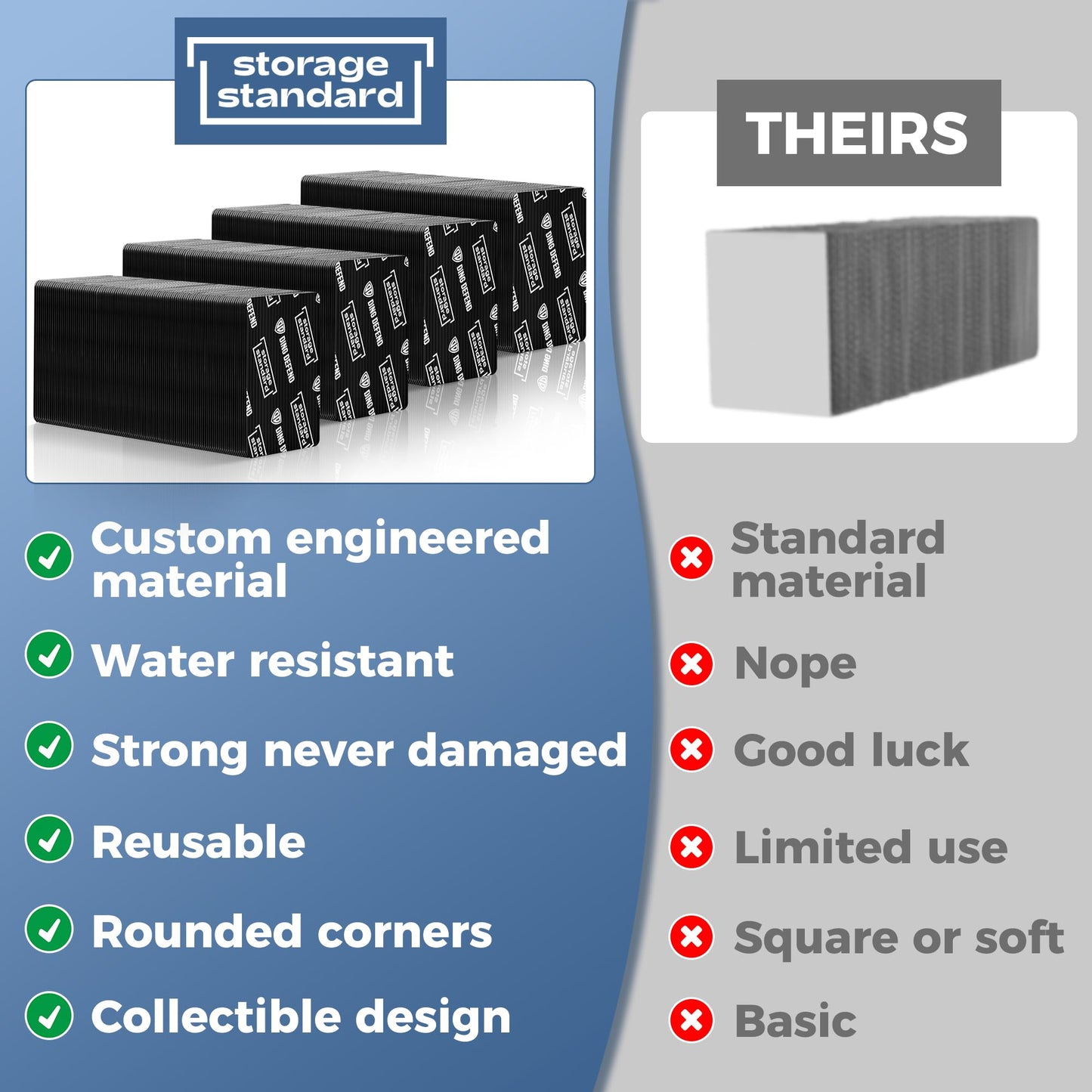 Ding Defend 510-Pack Card Protector — 3.5 x 4.5 in, Black | Storage Standard