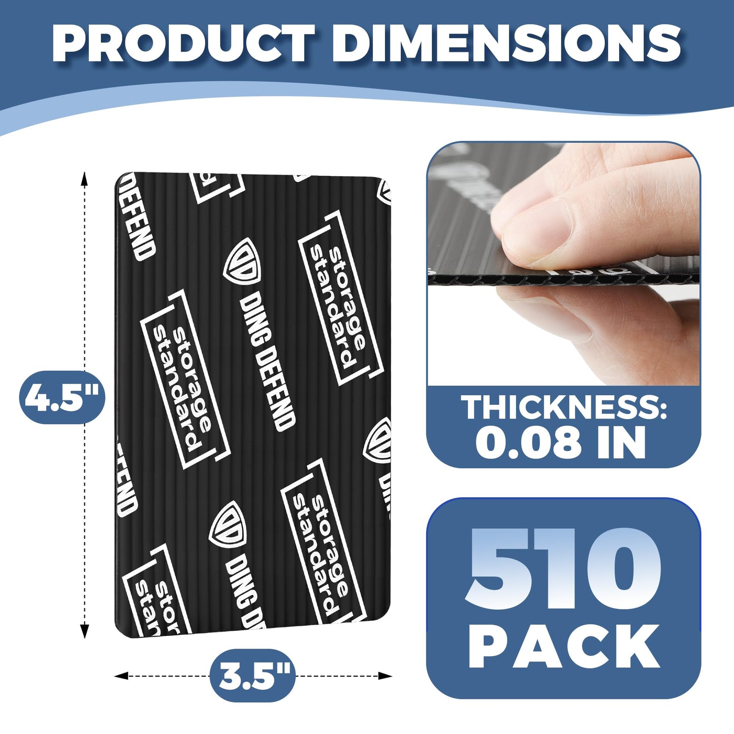 Ding Defend 510-Pack Card Protector — 3.5 x 4.5 in, Black | Storage Standard