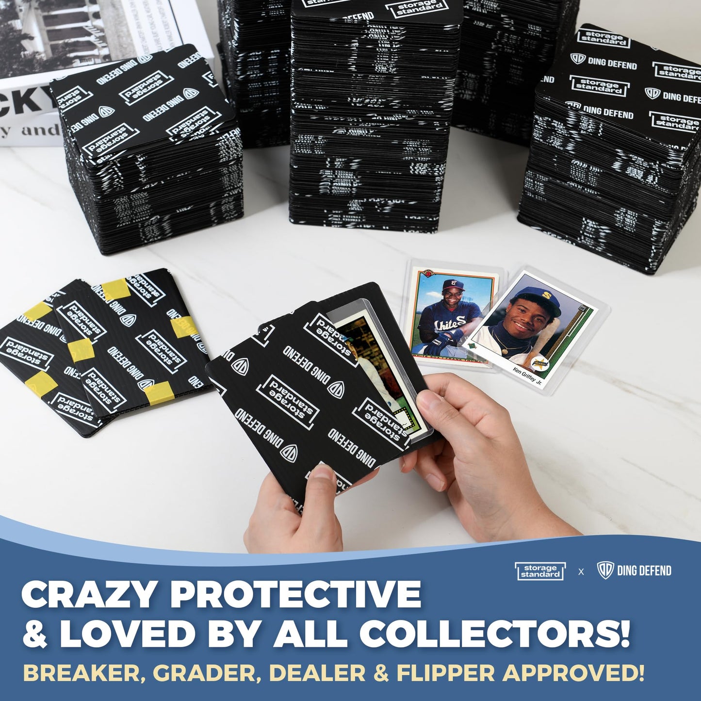 Ding Defend 510-Pack Card Protector — 3.5 x 4.5 in, Black | Storage Standard