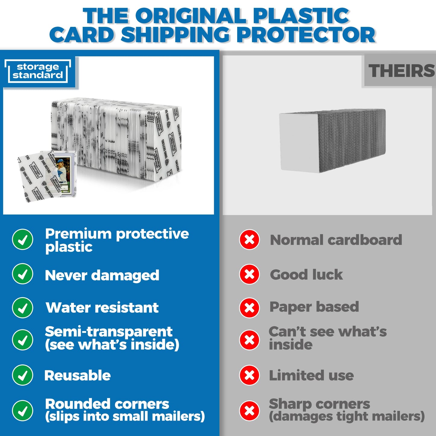 Storage Standard Trading Card Protectors – Premium Ultra-Strong Plastic Inserts, 110 Pack, 3.5 x 4.5 in