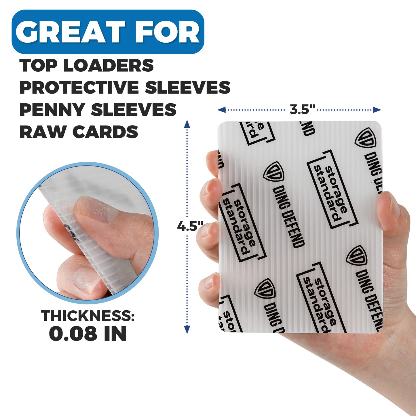 Storage Standard Trading Card Protectors – Premium Ultra-Strong Plastic Inserts, 110 Pack, 3.5 x 4.5 in