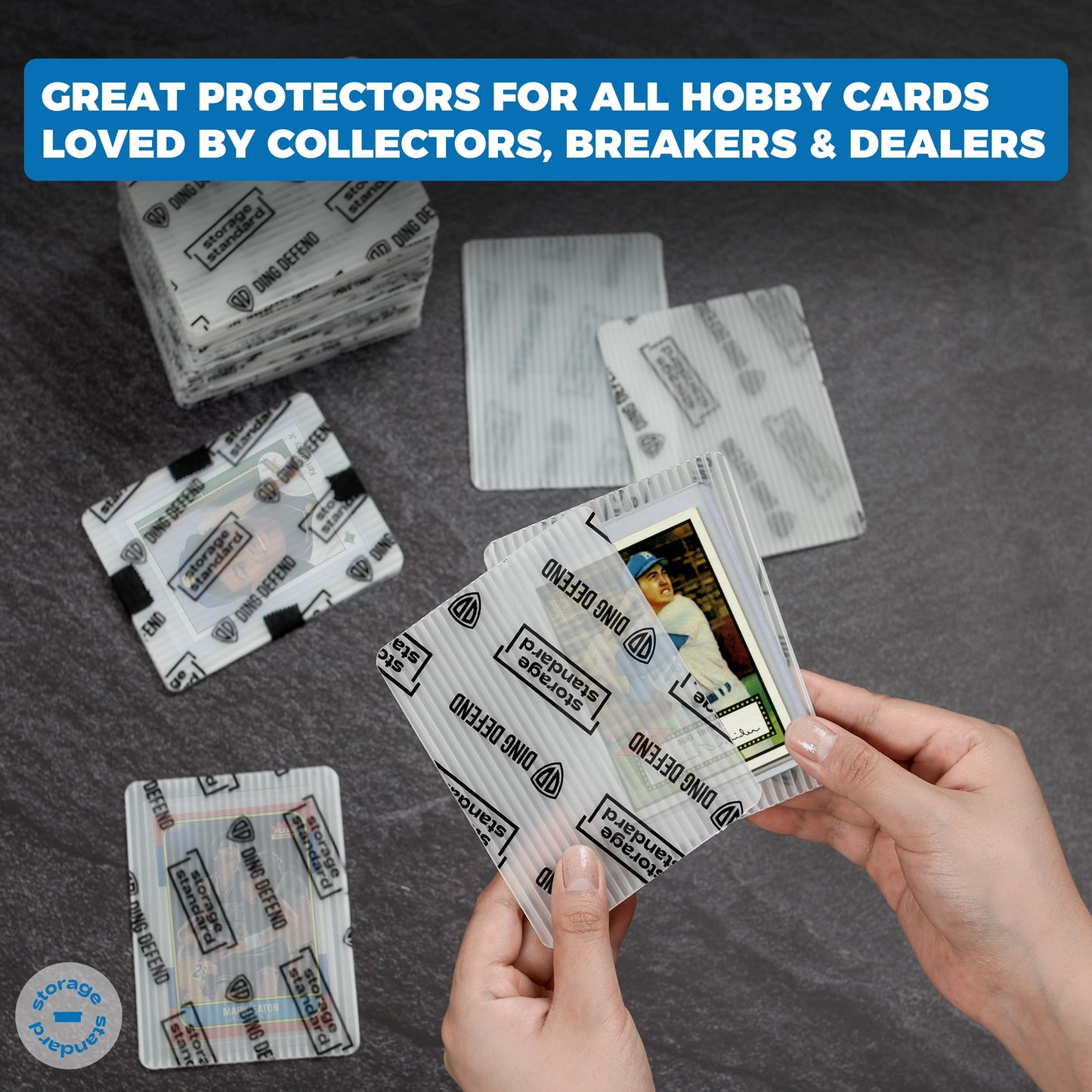 Storage Standard Trading Card Protectors – Premium Ultra-Strong Plastic Inserts, 110 Pack, 3.5 x 4.5 in