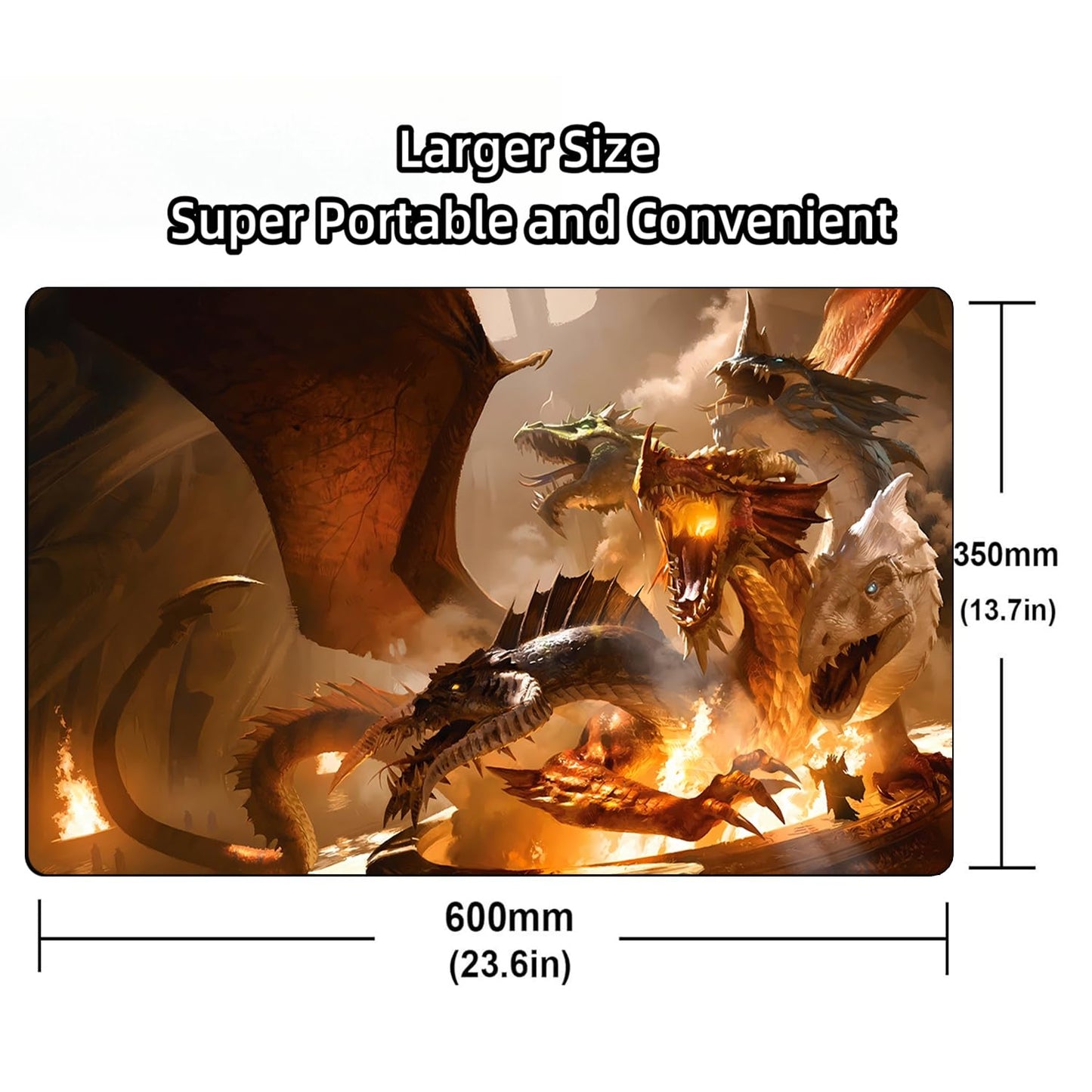 STORKY Dragon TCG Playmat 24 x 14 Inches – Smooth Rubber Battle Mat for MTG, CCG, DTCG & RPG