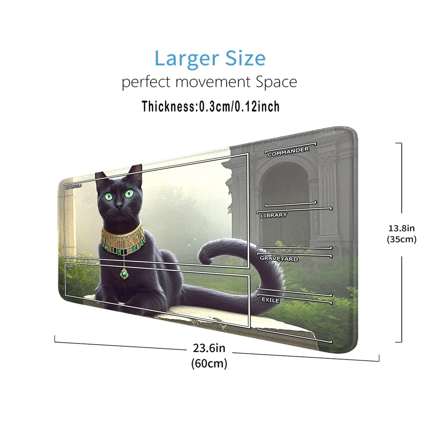STORKY MTG Playmat – Zone-Stitched Edges, 24x14, Non-Slip Rubber Surface, Storage Bag