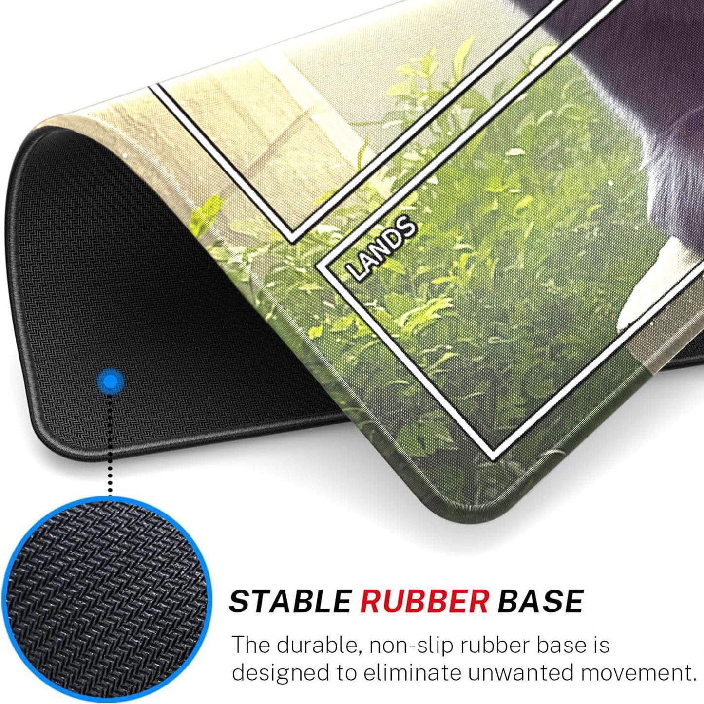 STORKY MTG Playmat – Zone-Stitched Edges, 24x14, Non-Slip Rubber Surface, Storage Bag