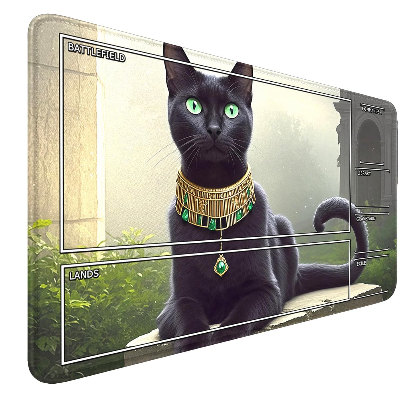 STORKY MTG Playmat – Zone-Stitched Edges, 24x14, Non-Slip Rubber Surface, Storage Bag