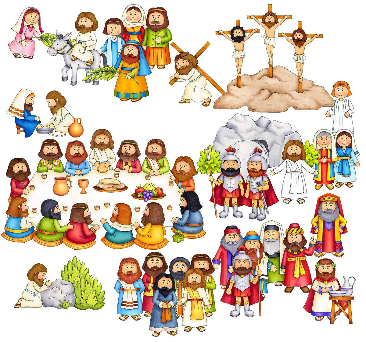 Story Time Felts Easter Deluxe Felt Set – 42 Pieces for Bible Flannel Board Stories