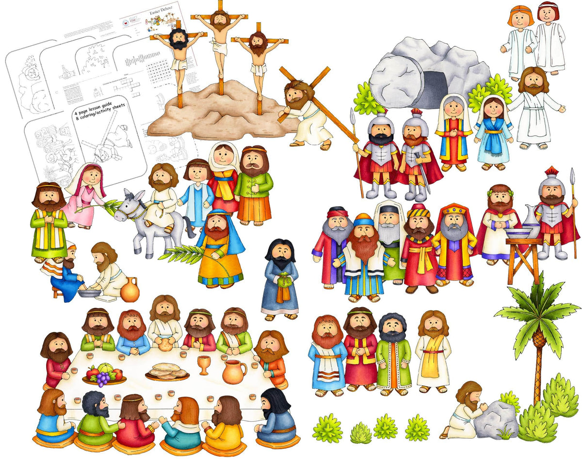 Story Time Felts Easter Deluxe Felt Set – 42 Pieces for Bible Flannel Board Stories