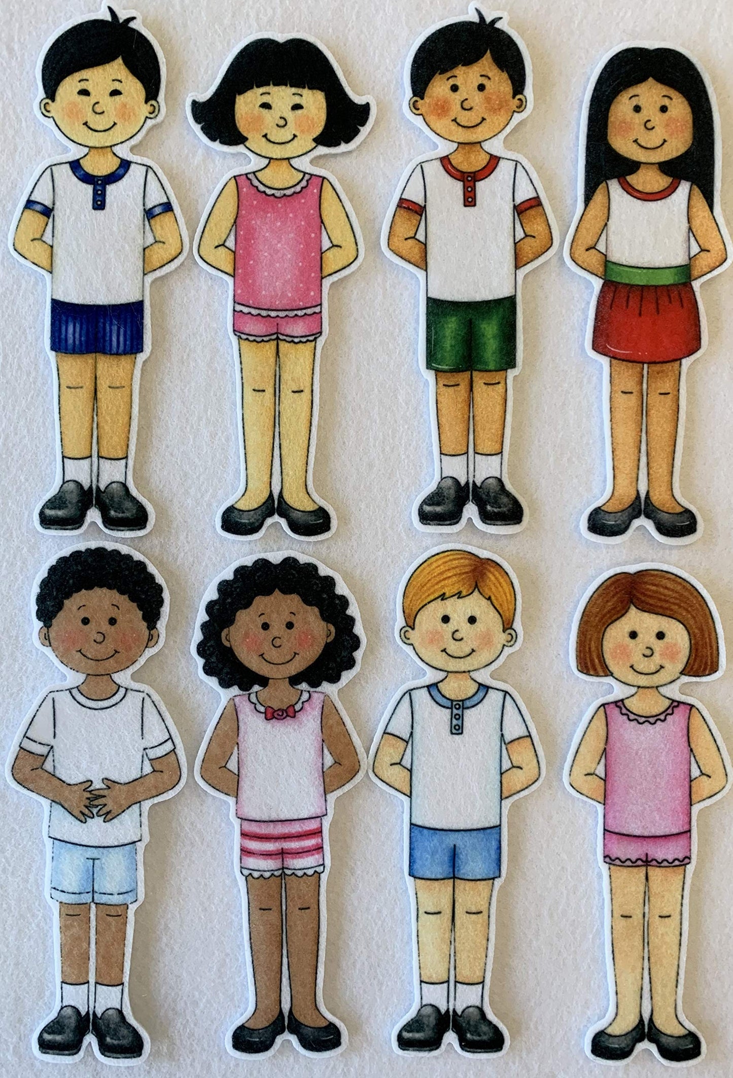 Story Time Felts Dress Up Felt Doll Set – 8 Multicultural Dolls with 78 Accessories for Flannel Board