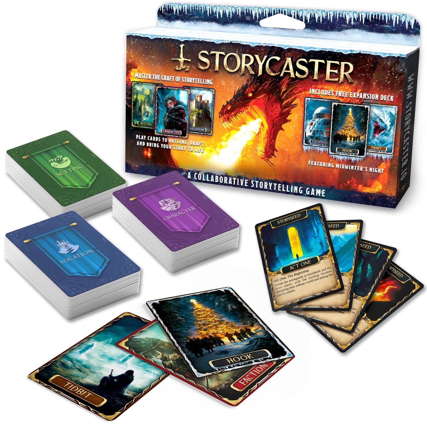 Storycaster Fantasy I Starter Deck – Storytelling Card Game with Free Midwinter Nights Expansion Pack (151 Cards) | STORYCASTER