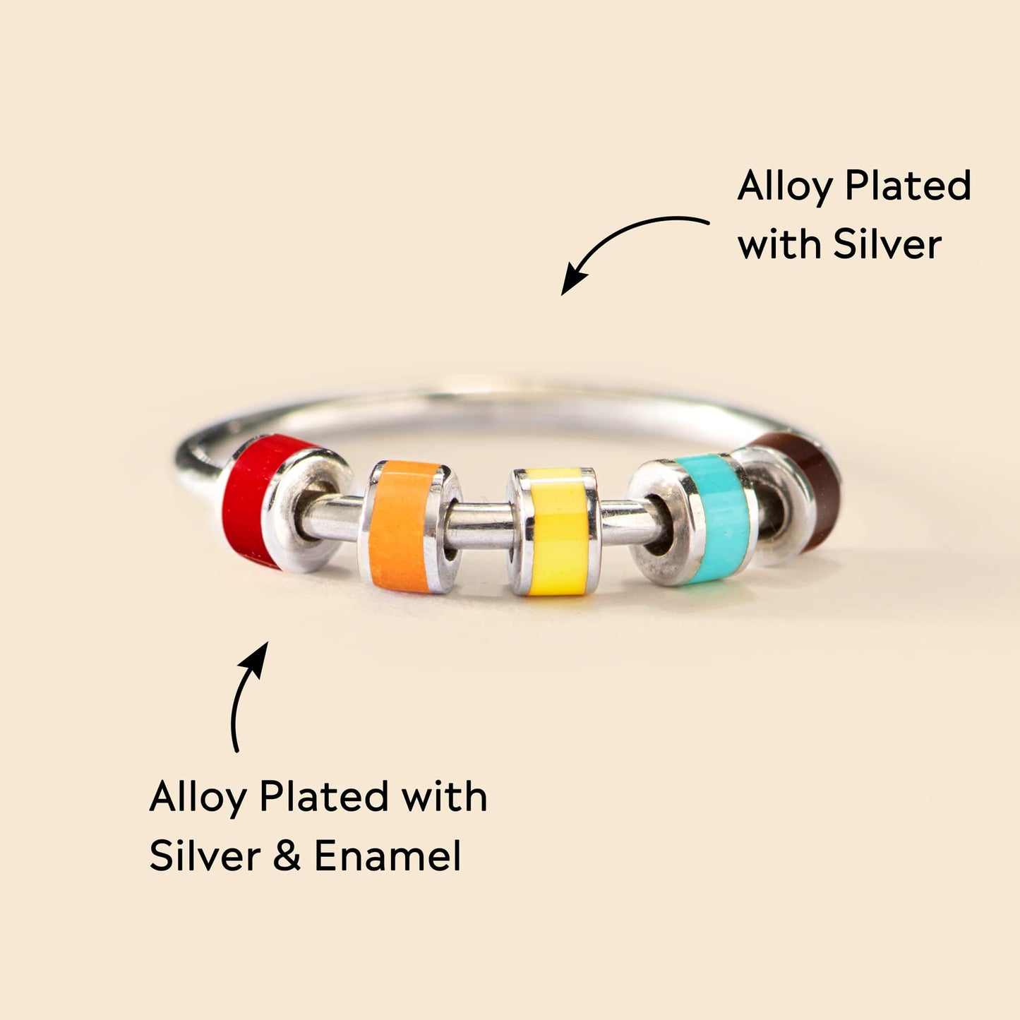 STORYJEWELLERY Daughter Ring | Fidget Spinner Ring for Anxiety, Gift for Adult Daughters, Size 10