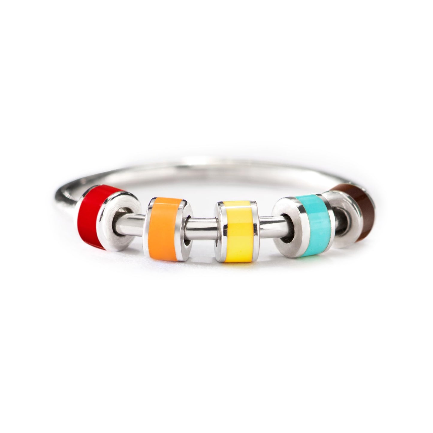 StoryJewellery Fidget Ring – Anxiety Spinner Ring for Women | Enamel Jewelry, Size 10